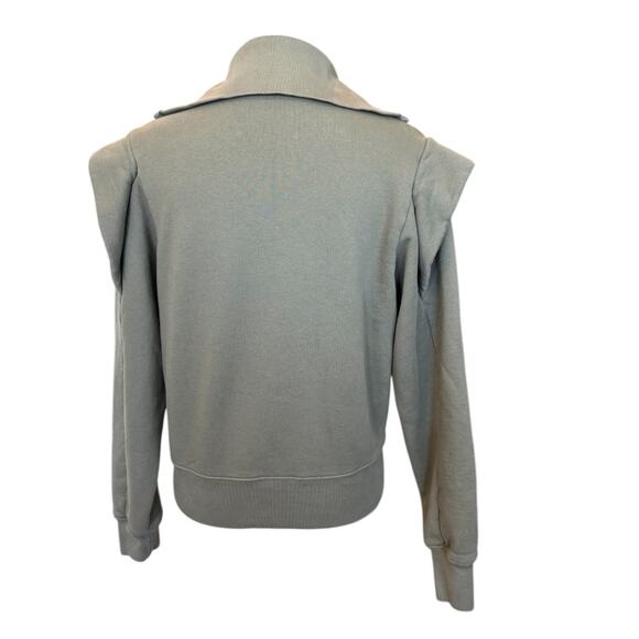 FRAME ~ Women's Shoulder Detail Half Zip Sweatshirt Size S FALL BONFIRE - Picture 4 of 6